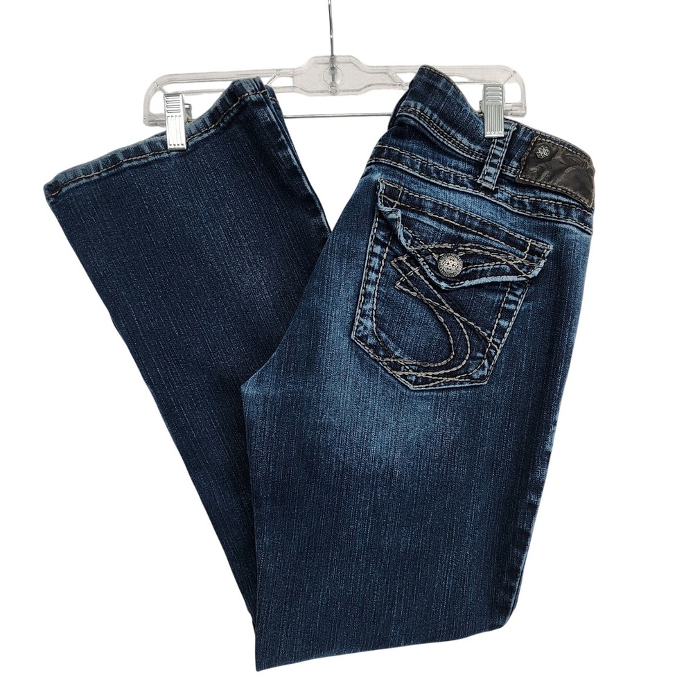 Silver Jeans W31 L30 Blue Suki Surplus Mid Rise Bootcut Y2K Western Cowgirl Boho